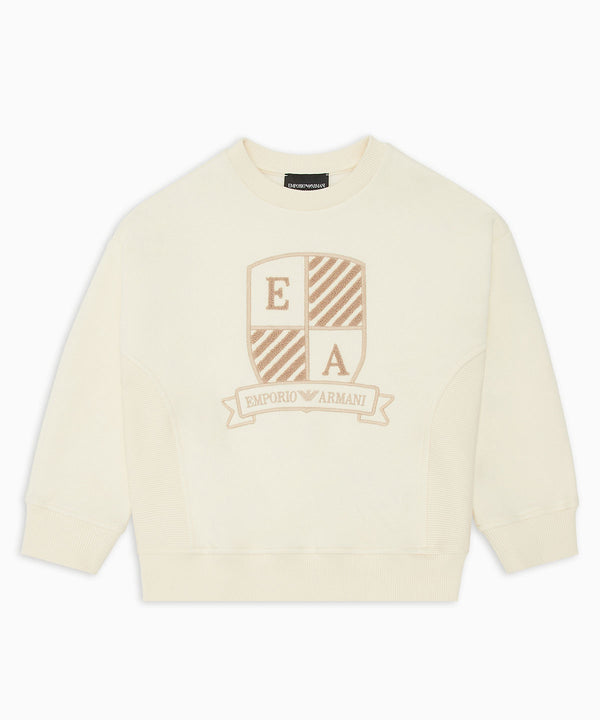 EMPORIO ARMANI oversized sweatshirt with embroidered EA logo emblem