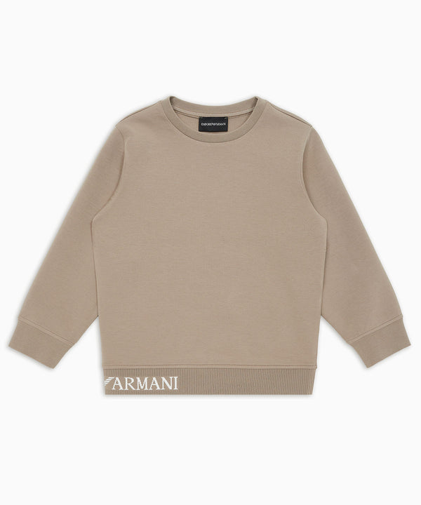 EMPORIO ARMANI Jacquard logo double jersey comfort fit sweatshirt
