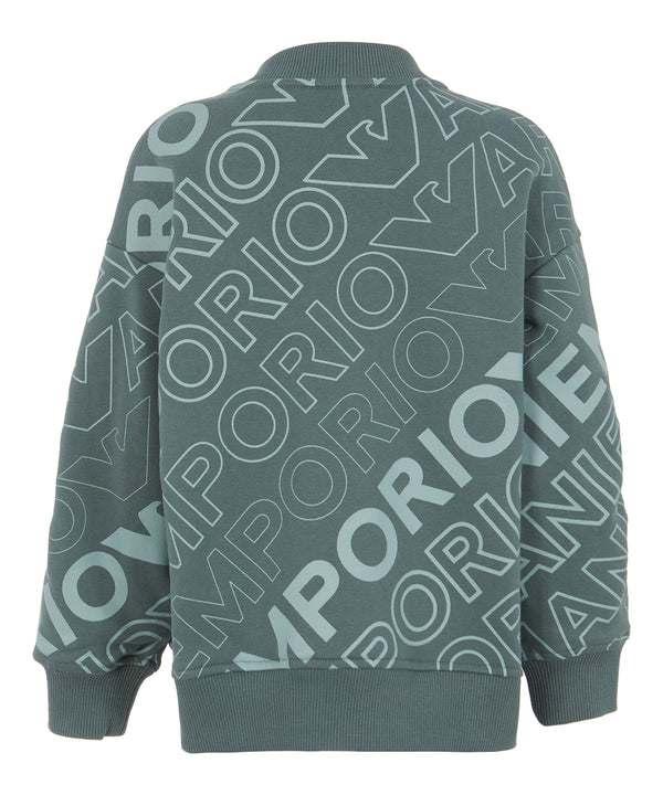 EMPORIO ARMANI All-Over Logo Zip-Up Sweatshirt