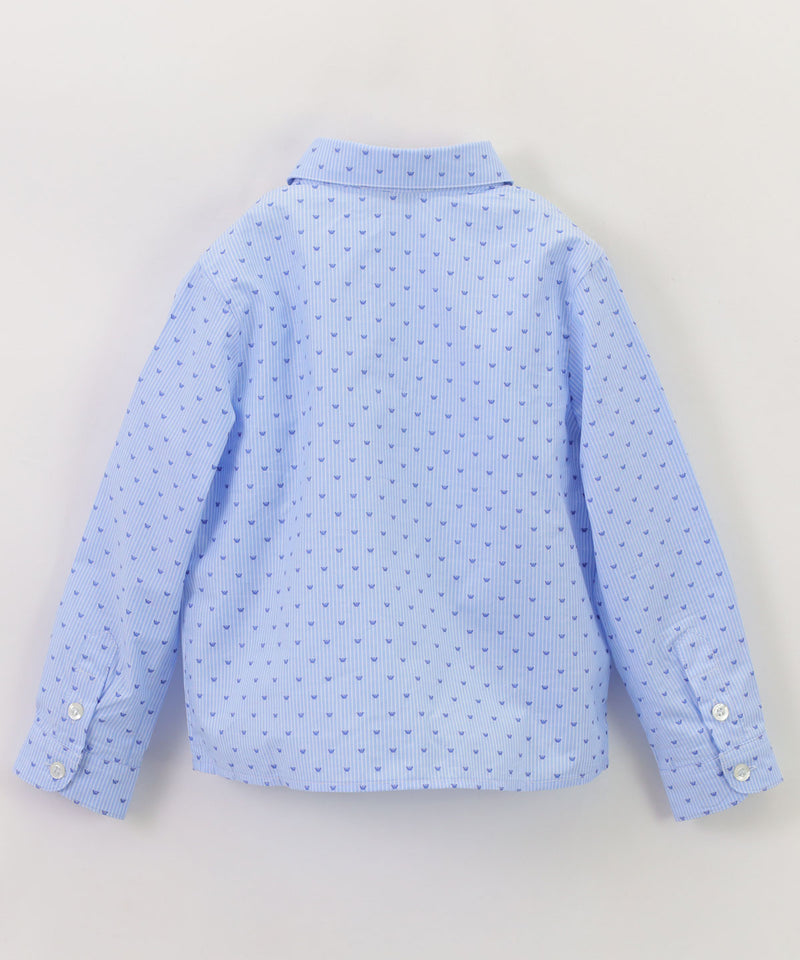 EMPORIO ARMANI BABY Jacquard Stripe &amp; Micro Eagle Embroidered Shirt ★ 