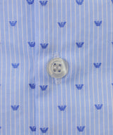 EMPORIO ARMANI BABY Jacquard Stripe &amp; Micro Eagle Embroidered Shirt ★ 