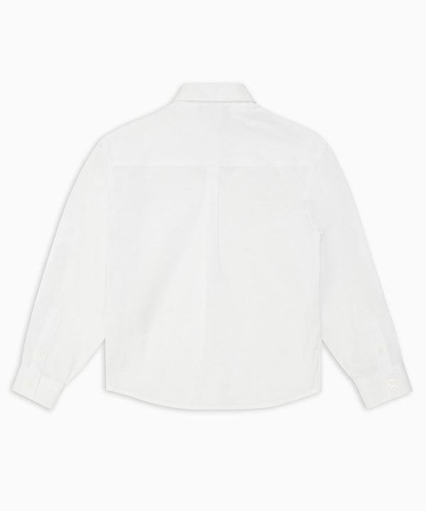 EMPORIO ARMANI Pocket &amp; logo embroidered stretch cotton shirt ★
