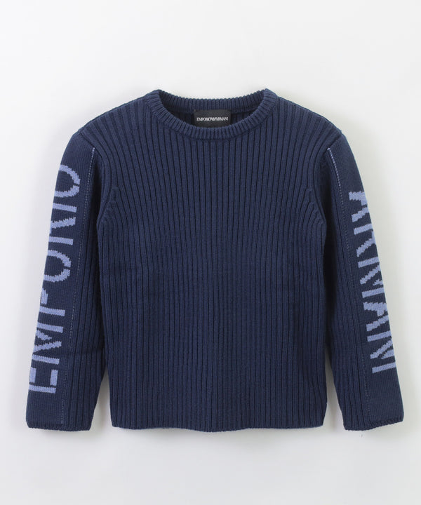EMPORIO ARMANI ウール混紡ジャカードロゴニット