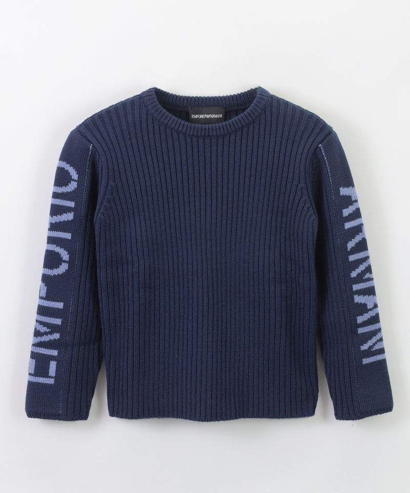 EMPORIO ARMANI ウール混紡ジャカードロゴニット
