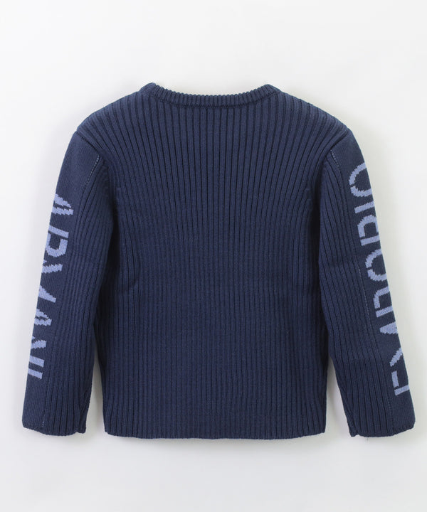 EMPORIO ARMANI ウール混紡ジャカードロゴニット