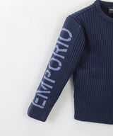 EMPORIO ARMANI ウール混紡ジャカードロゴニット