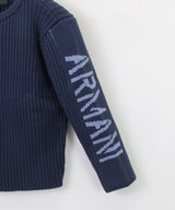 EMPORIO ARMANI ウール混紡ジャカードロゴニット