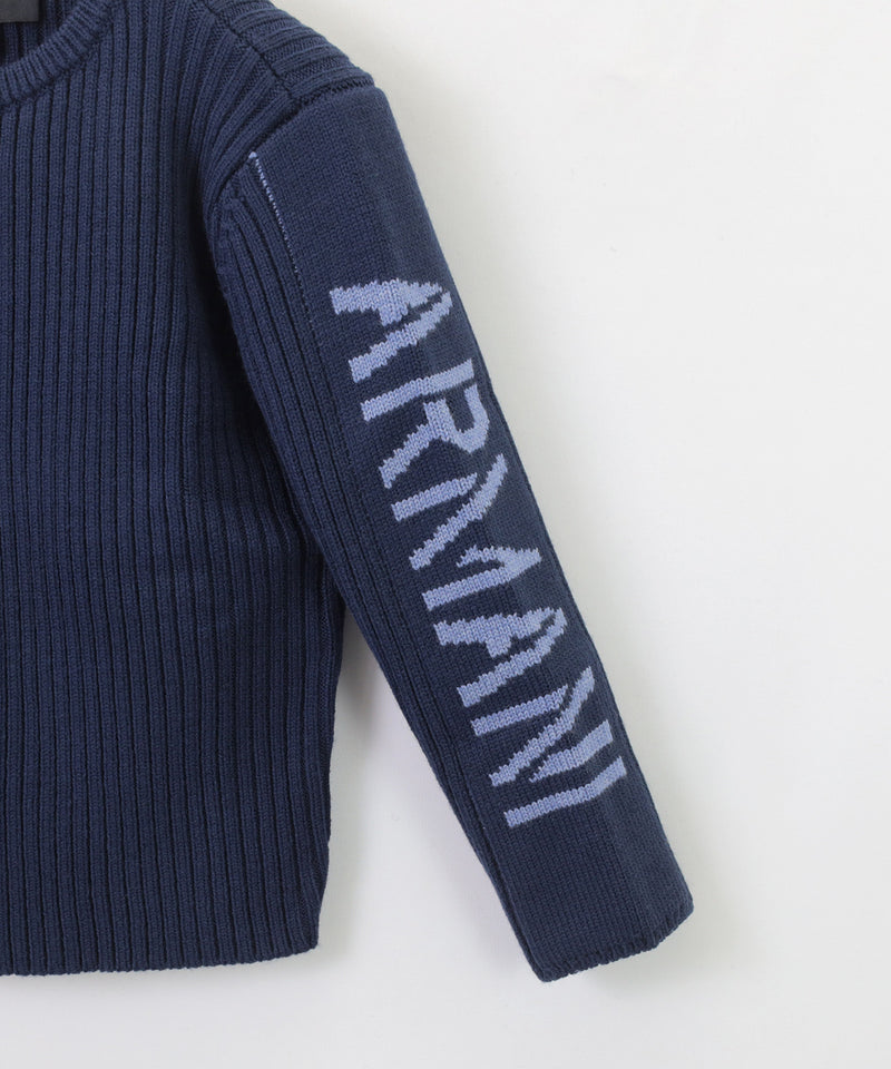 EMPORIO ARMANI ウール混紡ジャカードロゴニット