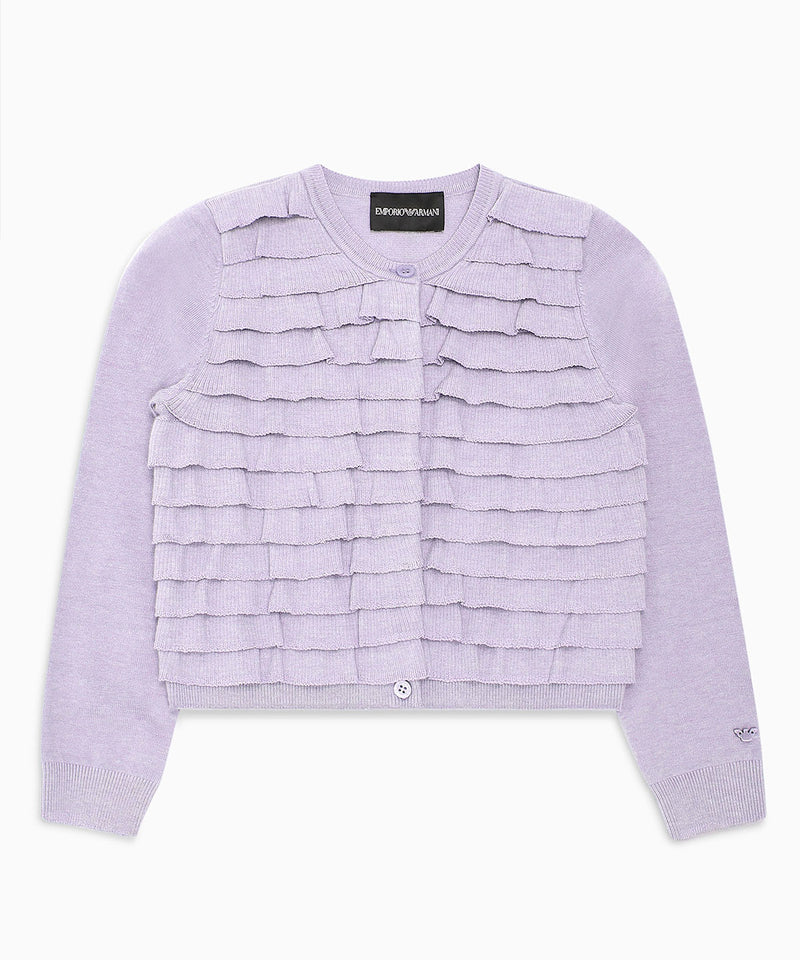 EMPORIO ARMANI フリルニットカーディガン