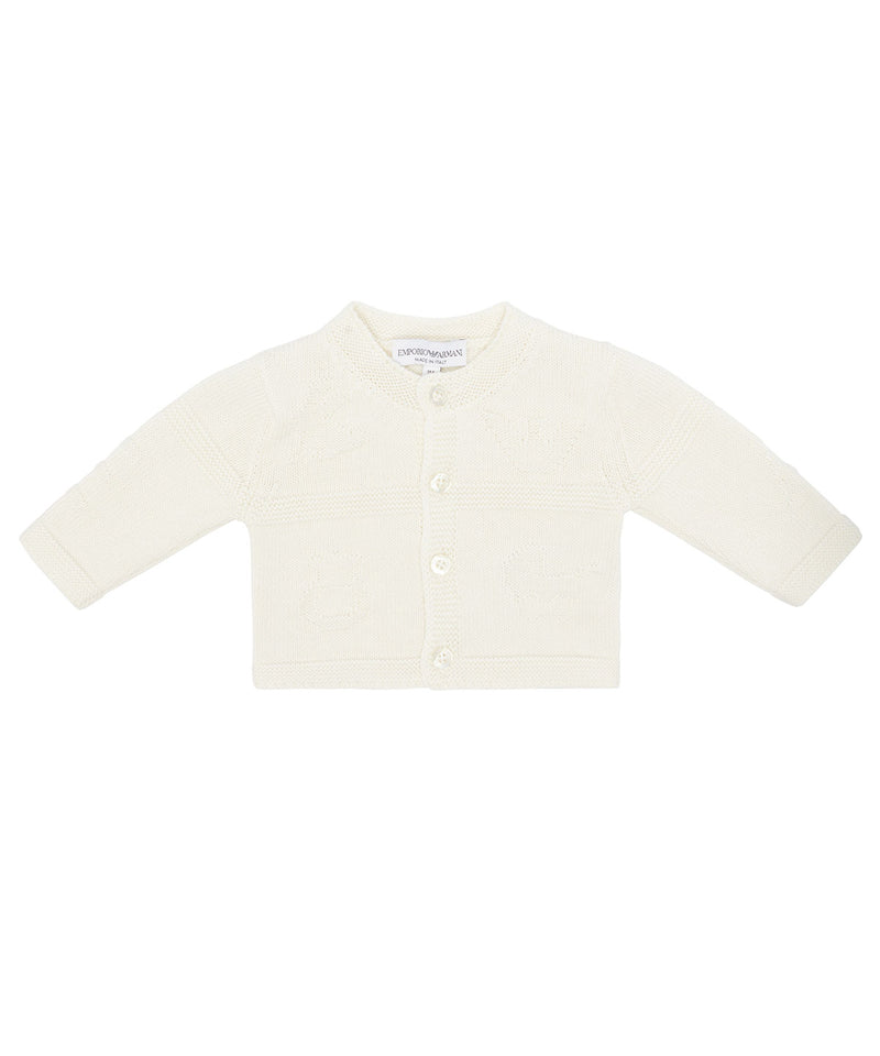 EMPORIO ARMANI BABY Tendresseパターン＆ロゴインターシャニットカーディガン ★