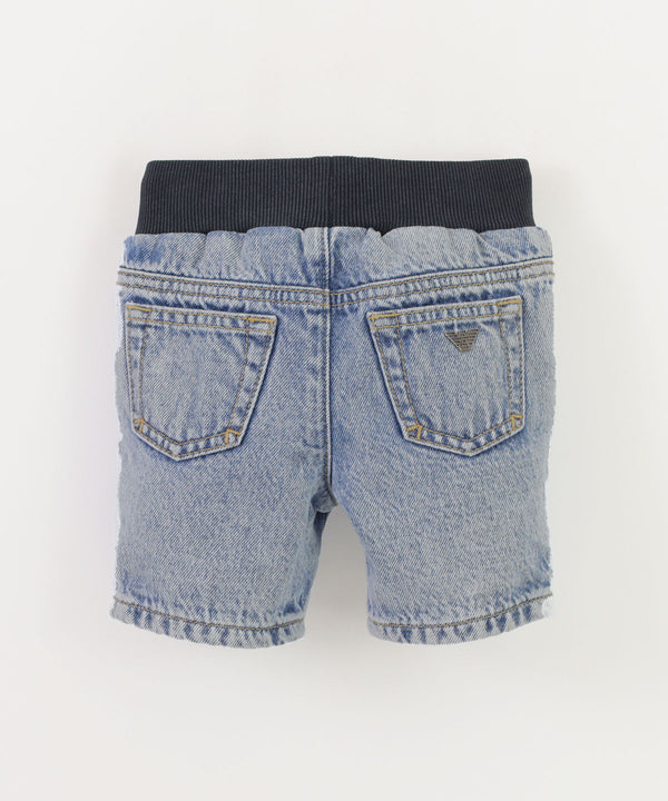 EMPORIO ARMANI BABY ウエストジャージーショートデニムパンツ2