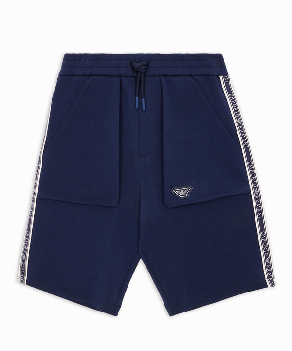 EMPORIO ARMANI Drawstring &amp; Logo Tape Double Jersey Bermuda Shorts 41-400524021-05 6Y (118cm)/12Y (154cm)