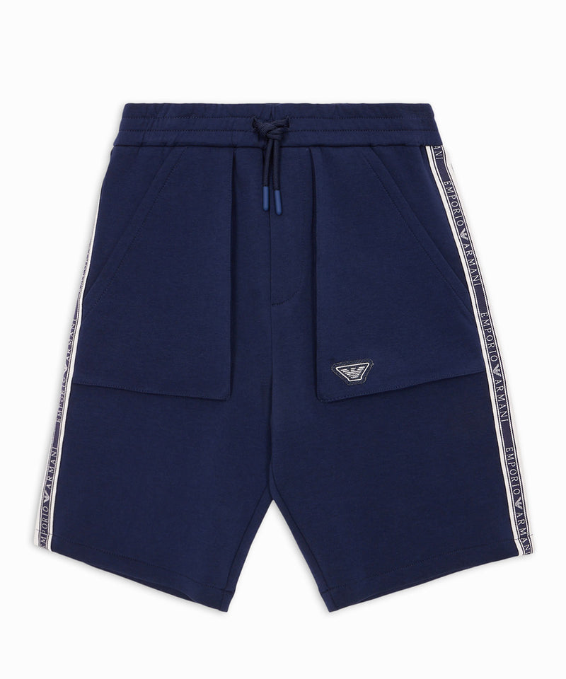 EMPORIO ARMANI Drawstring &amp; Logo Tape Double Jersey Bermuda Shorts 41-400524021-05 6Y (118cm)/12Y (154cm)