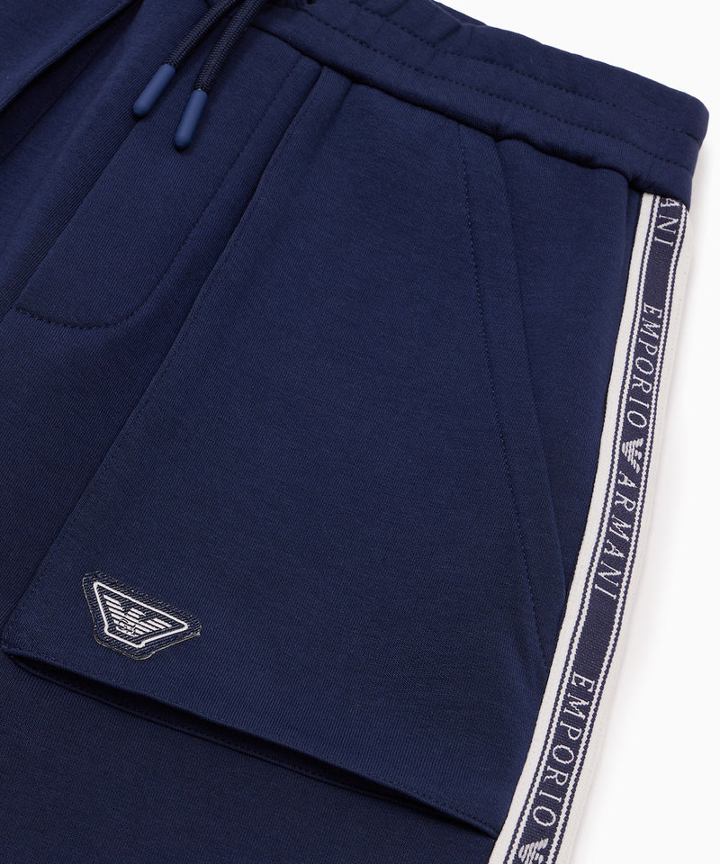 EMPORIO ARMANI Drawstring &amp; Logo Tape Double Jersey Bermuda Shorts 41-400524021-05 6Y (118cm)/12Y (154cm)