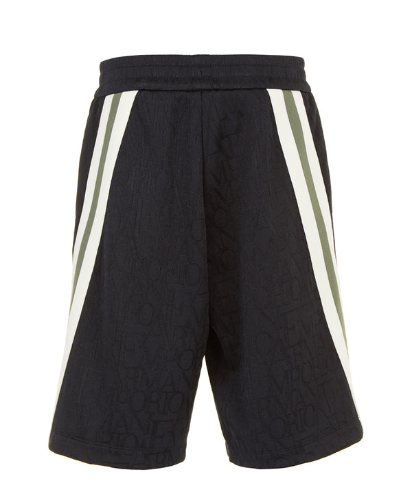 EMPORIO ARMANI ドローストリング＆オールオーバー ジャカードレタリングバミューダパンツ２