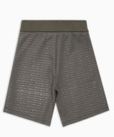 EMPORIO ARMANI Drawstring and all-over logo lettering loose fit Bermuda pants