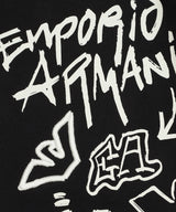 EMPORIO ARMANI Graffiti Logo Print EA Crew Bermuda Pants