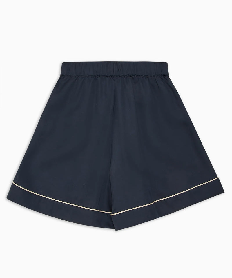 EMPORIO ARMANI Piping and logo embroidered modal jersey culottes 
