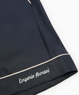 EMPORIO ARMANI Piping and logo embroidered modal jersey culottes 