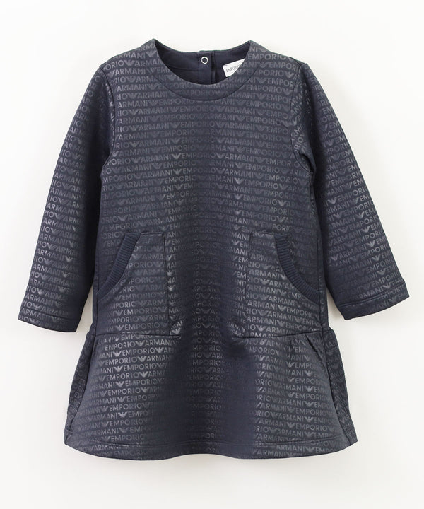 EMPORIO ARMANI BABY All-Over Logo Lettering Dress 