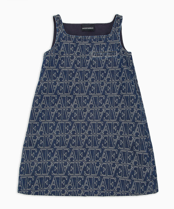 EMPORIO ARMANI jacquard lettering denim dress 