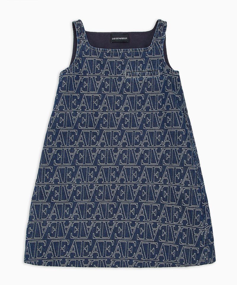 EMPORIO ARMANI jacquard lettering denim dress 