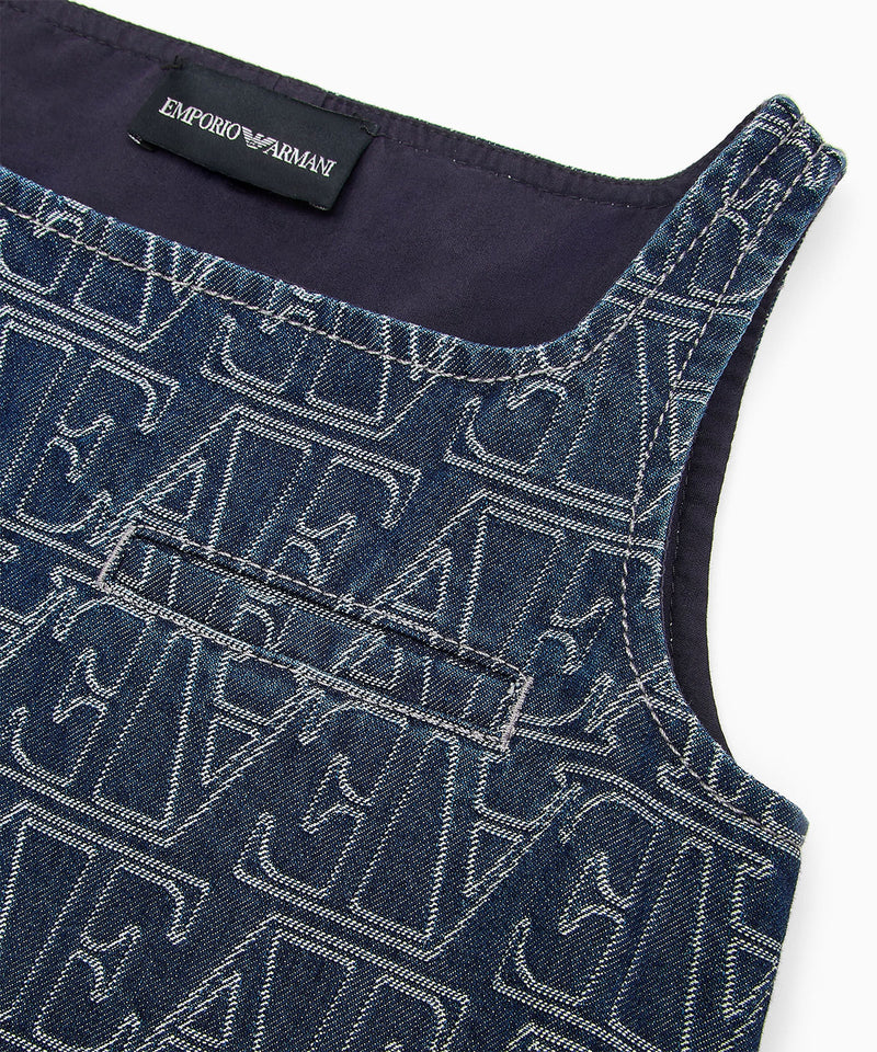 EMPORIO ARMANI jacquard lettering denim dress 