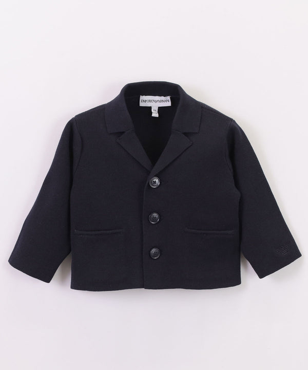 EMPORIO ARMANI BABY シングルブレストジャケット プレーンニット1