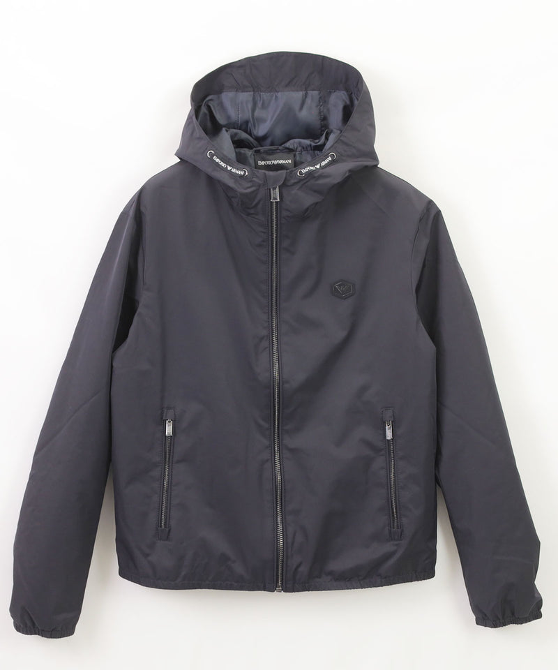 EMPORIO ARMANI 撥水加工ナイロンロゴパッチフード付きジャケット1