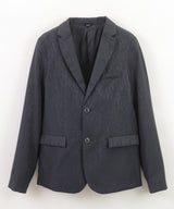 EMPORIO ARMANI All-over lettering nylon jacquard single-breasted jacket ★ 