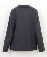 EMPORIO ARMANI All-over lettering nylon jacquard single-breasted jacket ★ 