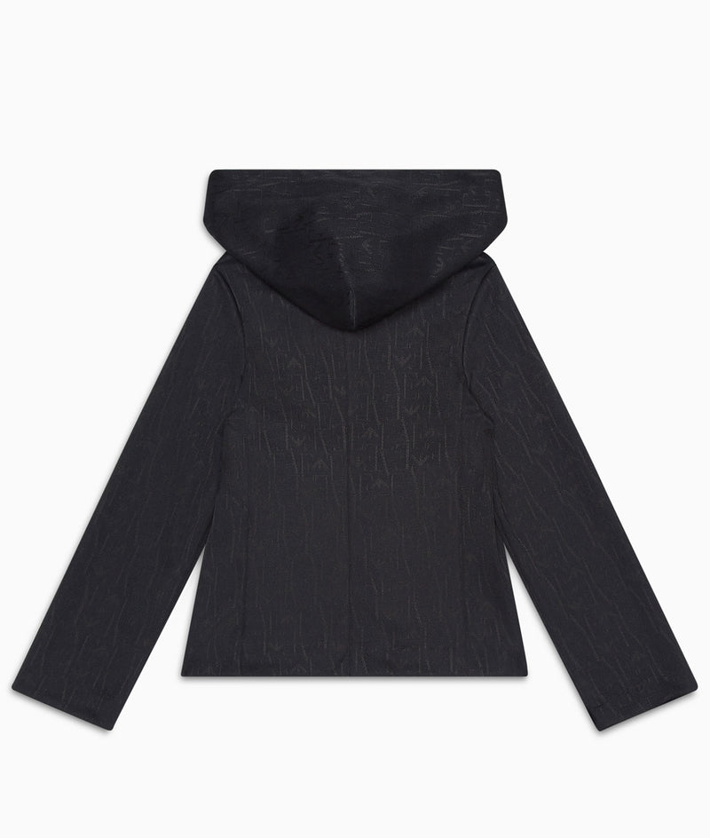 EMPORIO ARMANI All-over jacquard logo lettering hooded jacket 
