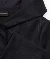 EMPORIO ARMANI All-over jacquard logo lettering hooded jacket 