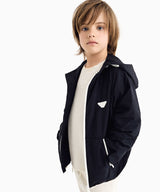EMPORIO ARMANI ロゴパッチナイロンフード付きジャケット