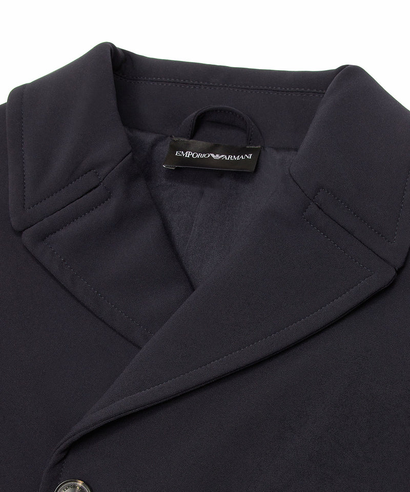 EMPORIO ARMANI Soft-touch nylon double-breasted jacket ★ 