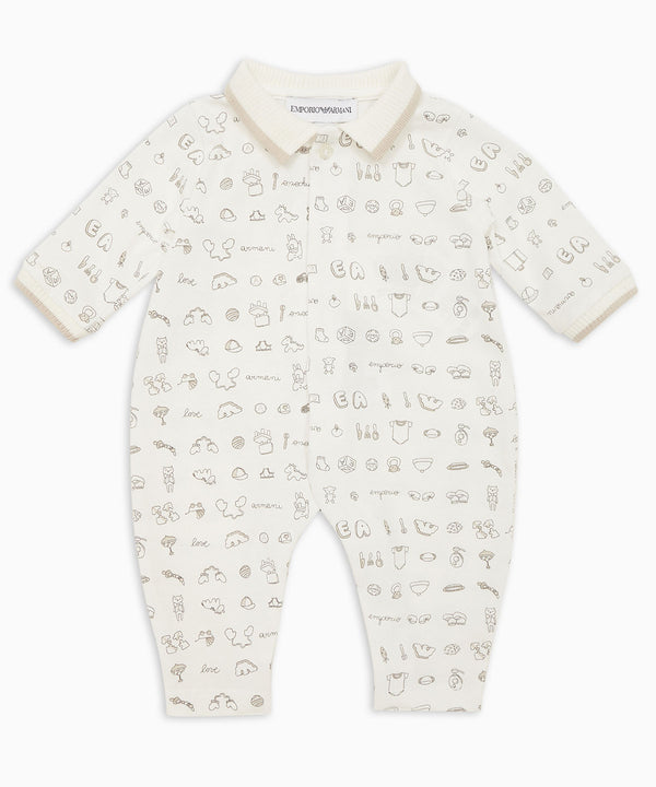 EMPORIO ARMANI BABY hand-drawn print romper ★