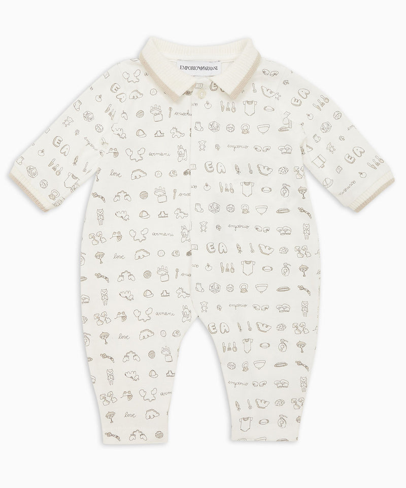EMPORIO ARMANI BABY hand-drawn print romper ★