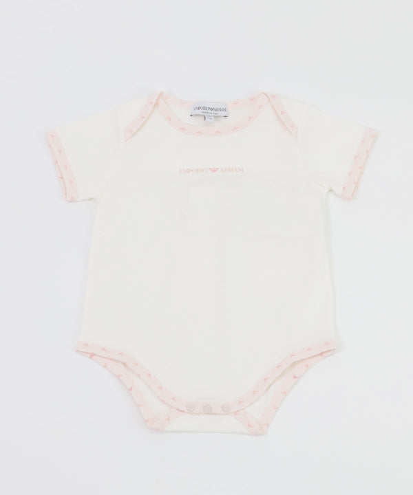 EMPORIO ARMANI BABY オールオーバーオプアートイーグルロンパース2点セット２