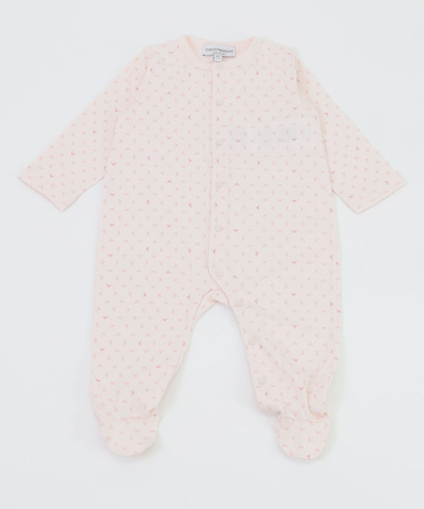 EMPORIO ARMANI BABY 片側オールオーバー オプアートイーグルビブ＆ビーニーギフトセット２