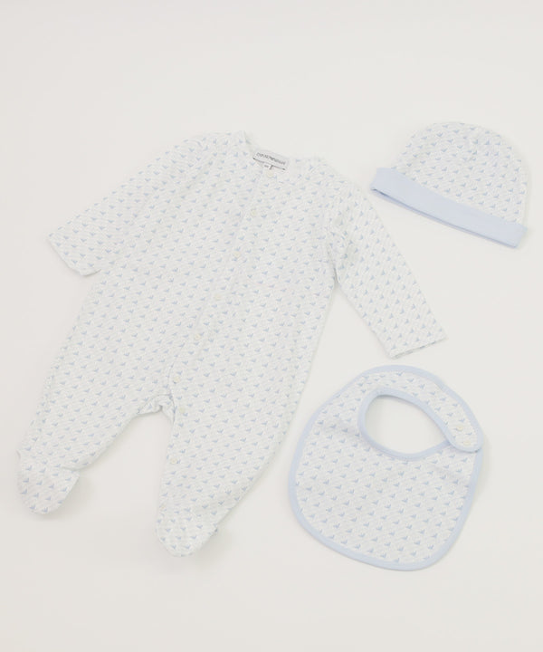 EMPORIO ARMANI BABY Romper Set (Romper, Bib, and Hat) ★