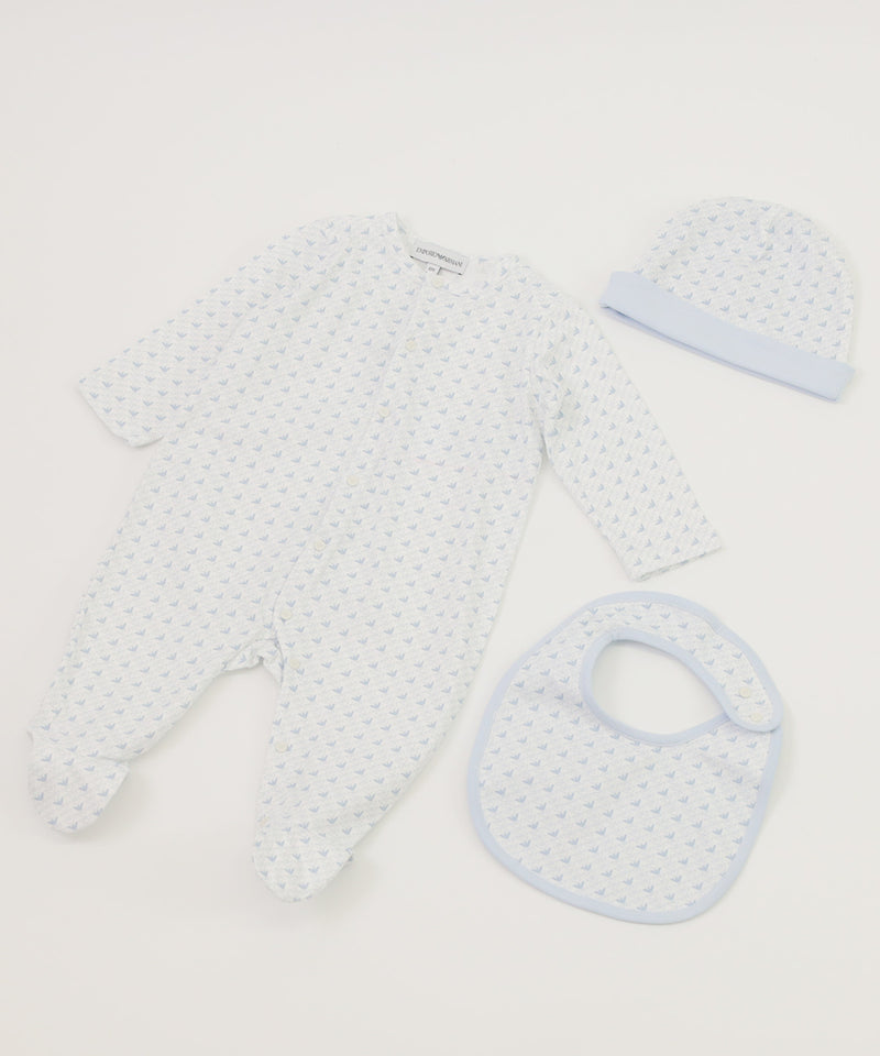 EMPORIO ARMANI BABY Romper Set (Romper, Bib, and Hat) ★