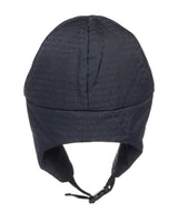 EMPORIO ARMANI BABY オールオーバーロゴレタリングナイロンイヤーフラップ付きキャップ