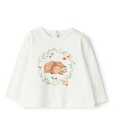 IL GUFO BABY&KIDS フラワーアップリケ付きプリントカットソー 42-840124016-01 18M/2Y/3Y
