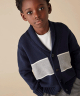 IL GUFO Block Color Organic Cotton Cardigan