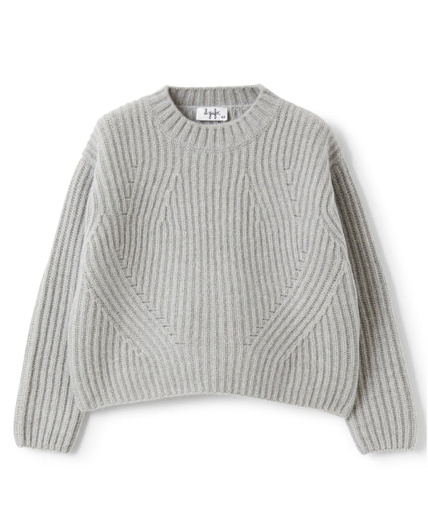 IL GUFO リブステッチウールニット 42-840424018-02 8Y(130cm)