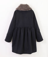 MAMERE 襟ファー付きウールコート ★