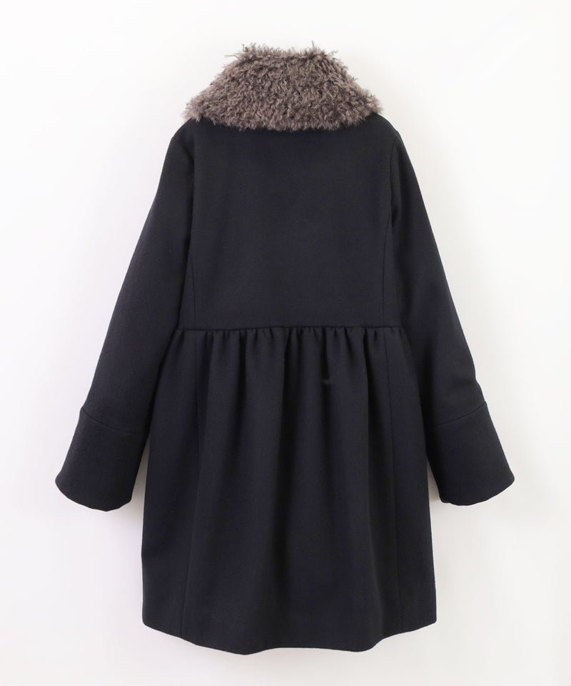 MAMERE 襟ファー付きウールコート ★
