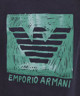 EMPORIO ARMANI オーガニックジャージー製 カートゥーンイーグルロゴ カットソー３
