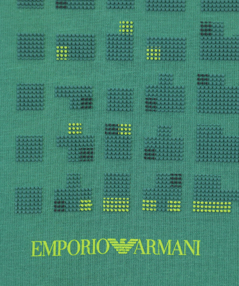 EMPORIO ARMANI オーガニックジャージー製 ピクセルイーグルロゴ カットソー４