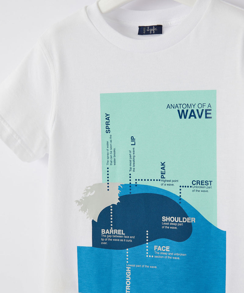 IL GUFO waveプリントＴシャツ 11-840107709-01 3Y/4Y/6Y/8Y/10Y